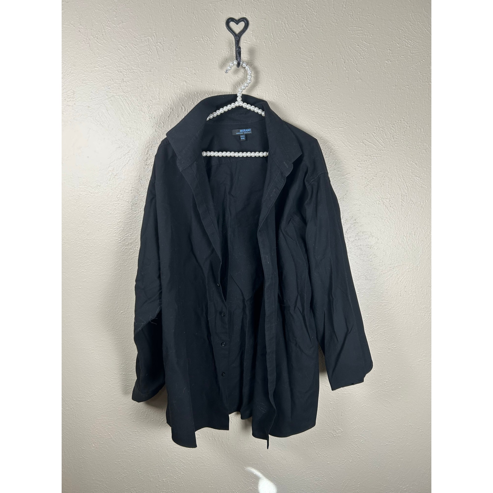 Murano Size 3xb Button Up Shirt Black Business Casual Long Sleeve Capsule Top